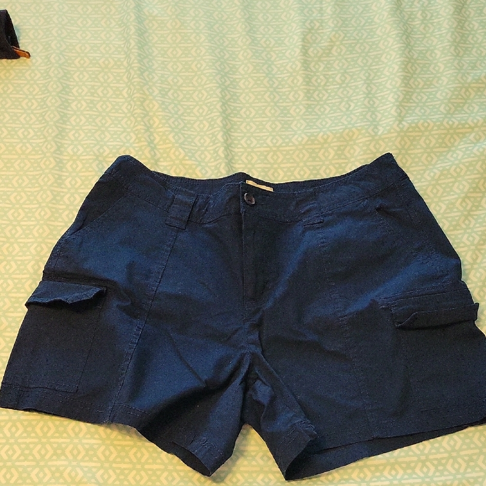 St. John's Bay Blue Cargo Shorts Casual Cotton Blend
